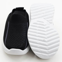 Load image into Gallery viewer, Black &amp; White Mesh Slip On Sneakers
