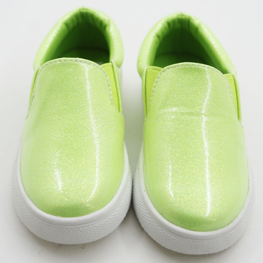 Green & Silver Glitter Gunmetal Shoes