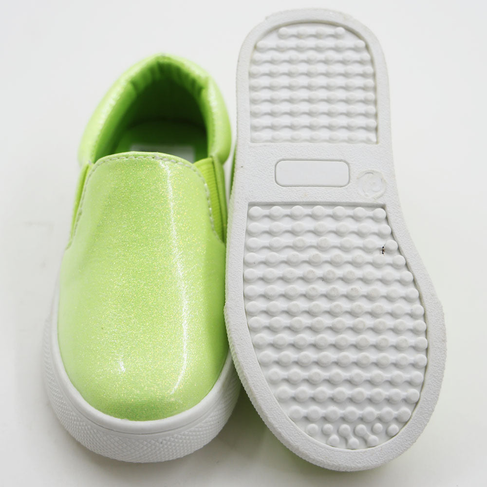 Green & Silver Glitter Gunmetal Shoes