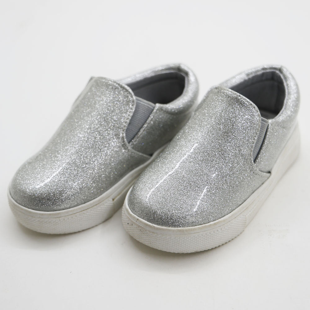 Green & Silver Glitter Gunmetal Shoes