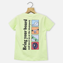 Load image into Gallery viewer, Green &amp; Peach Printed T-Shirt
