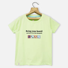 Load image into Gallery viewer, Green &amp; Peach Printed T-Shirt
