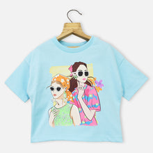 Load image into Gallery viewer, Blue Half Sleeves T-Shirt Graphic Printed
