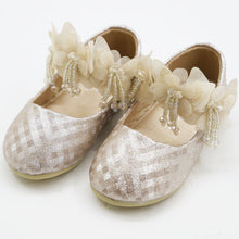 Load image into Gallery viewer, Golden &amp; Silver Embellished Velcro Closure Ballerina
