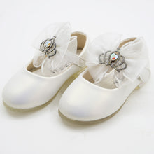 Load image into Gallery viewer, White Embellished Ballerina With Velcro Strap
