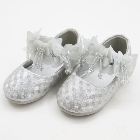 Golden & Silver Embellished Velcro Closure Ballerina