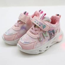 Load image into Gallery viewer, Pink &amp; Purple Velcro Closure Sneakers With LED Light-Up
