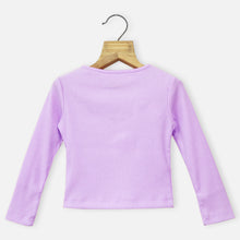 Load image into Gallery viewer, Peach &amp; Purple Striped Full Sleeves Top
