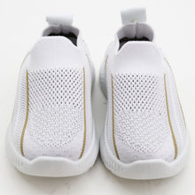 Load image into Gallery viewer, Black &amp; White Mesh Slip On Sneakers
