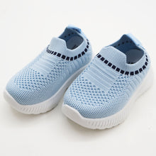 Load image into Gallery viewer, Blue &amp; Grey Mesh Slip On Sneakers
