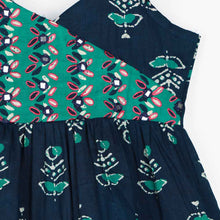 Load image into Gallery viewer, Cotton Sleeveless Kurta With Sharara &amp; Frill Dupatta- Blue &amp; Green
