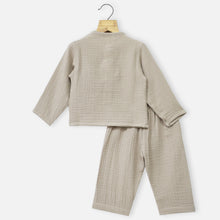 Load image into Gallery viewer, Beige Full Sleeves Muslin Night Suit
