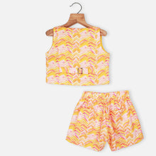 Load image into Gallery viewer, Pink &amp; Yellow Waistcoat With Shorts Co-Ord Set
