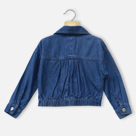 Blue Front Tie Knot Denim Shirt