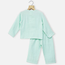 Load image into Gallery viewer, Mint Full Sleeves Muslin Night Suit
