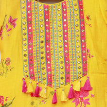 Load image into Gallery viewer, Yellow Floral Kurta With Sharara &amp; Dupatta
