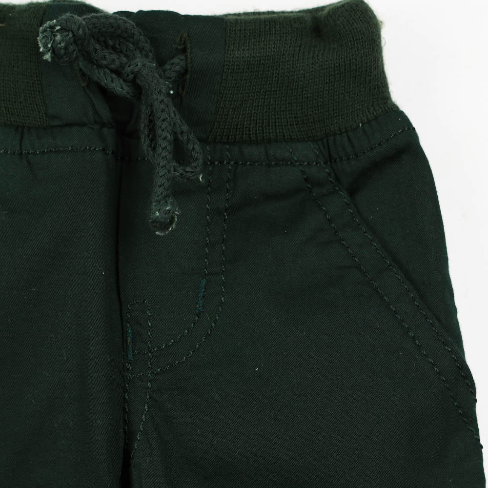 Green Ribbed Waistband Pants