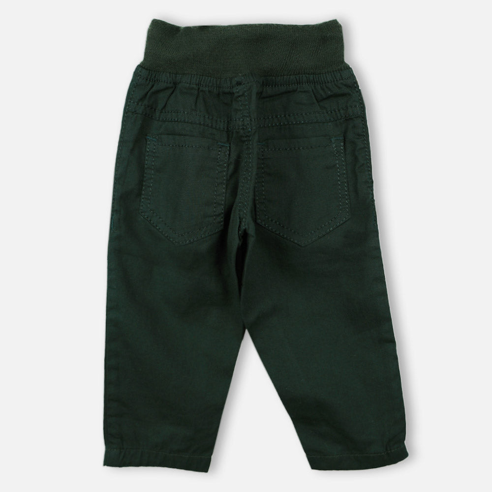 Green Ribbed Waistband Pants