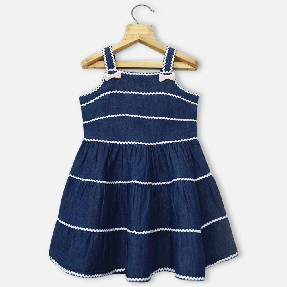 Blue Tiered Denim Dress