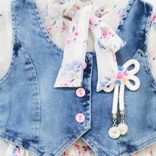 Load image into Gallery viewer, Floral Printed Dress With Blue Denim Jacket
