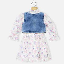 Load image into Gallery viewer, Floral Printed Dress With Blue Denim Jacket
