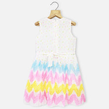 Load image into Gallery viewer, White Chevron Printed Pleated Dress
