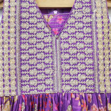 Load image into Gallery viewer, Purple Embroidered Peplum Top With Sharara &amp; Dupatta
