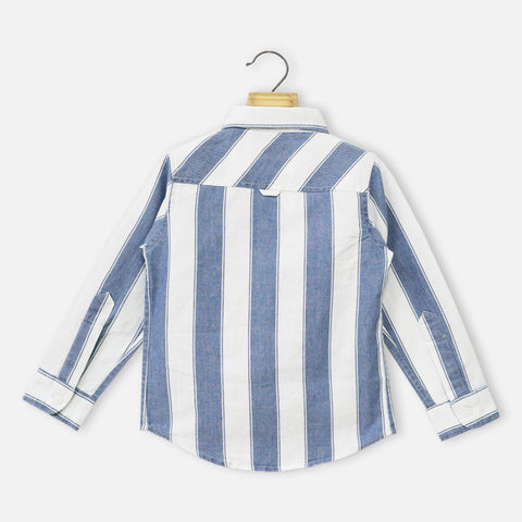 Indigo Striped Full Sleeves Shirt