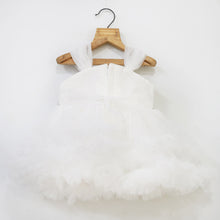 Load image into Gallery viewer, White Ruffled Hem Party Dress With Booties &amp; Headband
