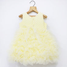 Load image into Gallery viewer, Yellow Ruffled Party Dress With Booties &amp; Headband
