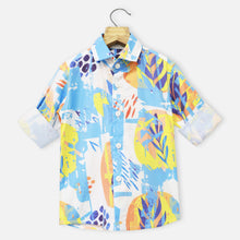 Load image into Gallery viewer, Blue Abstarct Printed Full Sleeves Shirt
