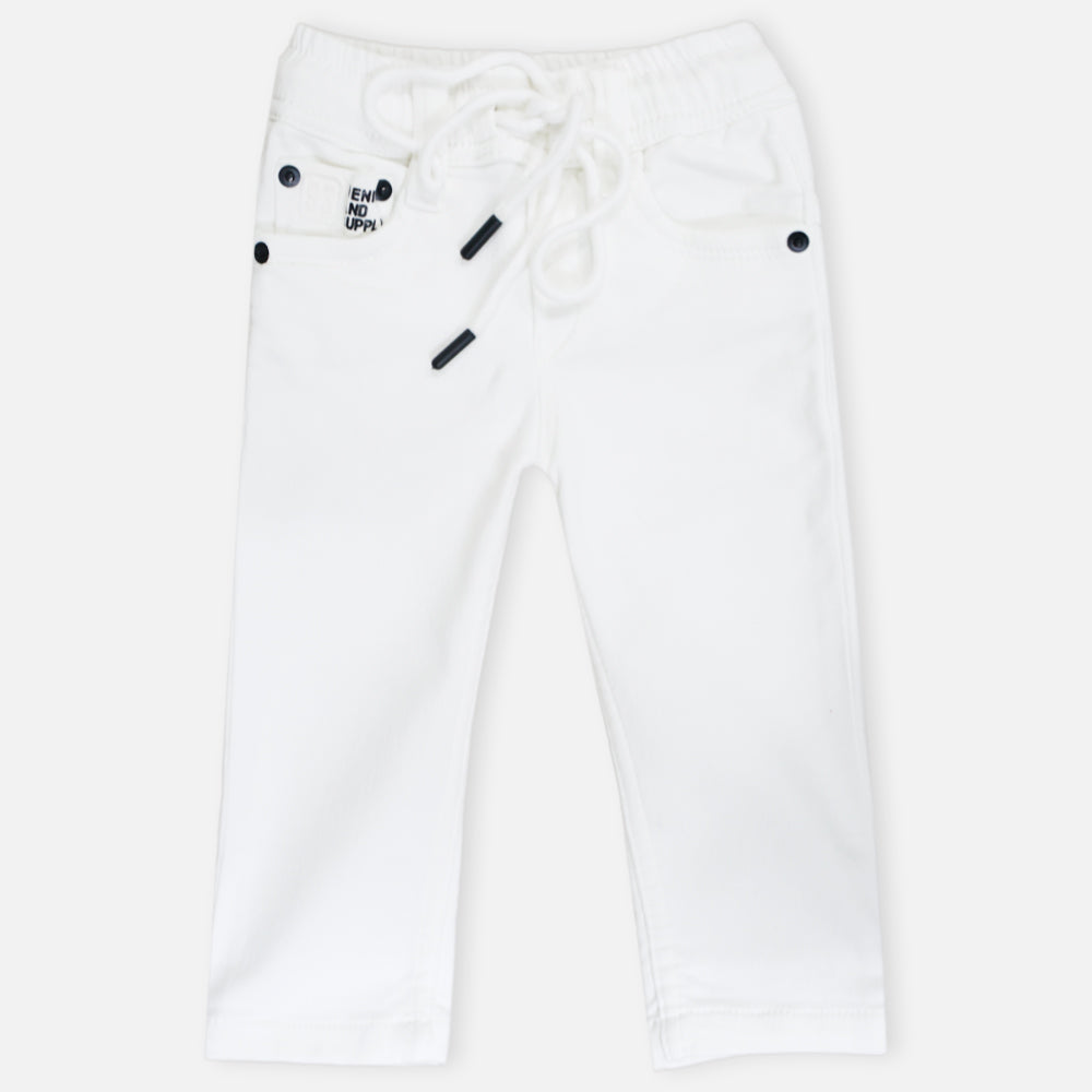 White Elasticated Waistband Pant