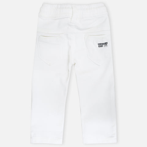 White Elasticated Waistband Pant