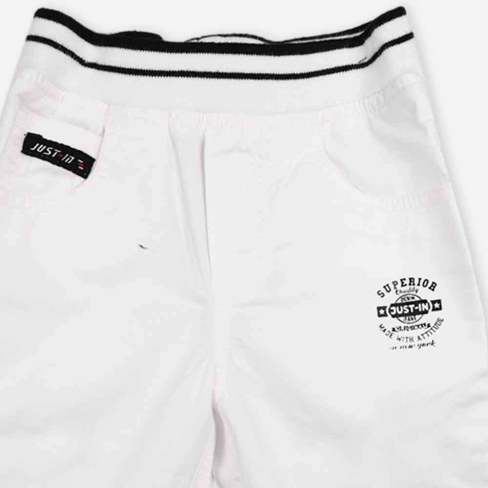 White Rib Waist Pants