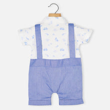 Load image into Gallery viewer, Blue Dungaree Style Romper With Attached T-Shirt
