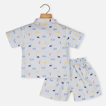 Load image into Gallery viewer, Blue Graphic Printed Half Sleeves With Short Co-Ord Set

