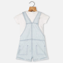 Load image into Gallery viewer, Blue Bear Theme Denim Dungaree With White T-Shirt
