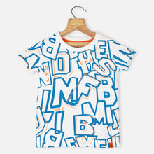 Load image into Gallery viewer, White Typographic Half Sleeves Cotton T-Shirt
