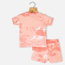 Load image into Gallery viewer, Orange Half Sleeves T-Shirt With Shorts Co-Ord Set
