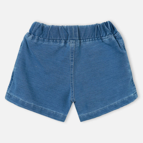 Blue Elasticated Waist Casual Shorts