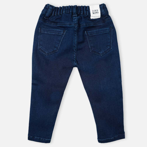 Navy Blue Embellished Denim Jeans