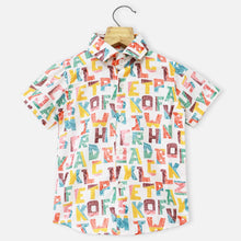 Load image into Gallery viewer, White Typographic Printed Half Sleeves Shirt
