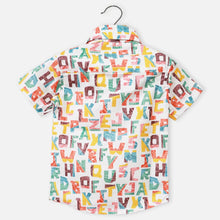 Load image into Gallery viewer, White Typographic Printed Half Sleeves Shirt
