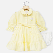 Load image into Gallery viewer, Green &amp; Yellow Checked Dress With Bloomer
