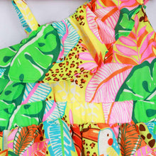 Load image into Gallery viewer, Green Tropical Printed One Shoulder Dress
