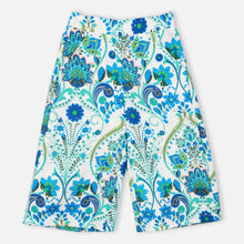 Load image into Gallery viewer, Pink &amp; Blue Floral Printed Crop Top With Wide Leg Pants Co-Ord Set
