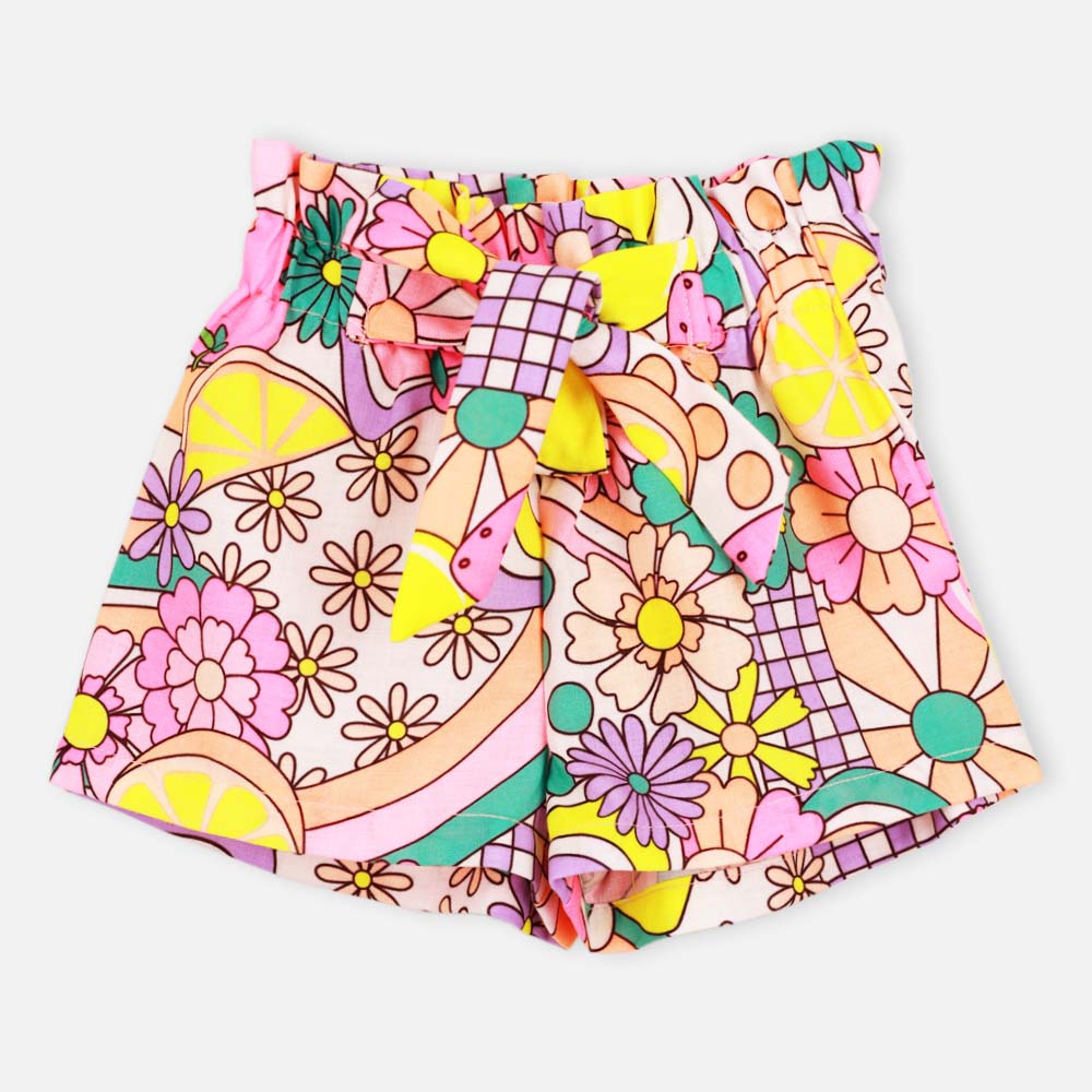 Colorful Floral Printed Shorts