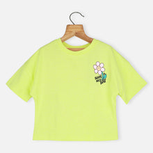 Load image into Gallery viewer, Back Graphic Printed T-Shirt- Grey &amp; Neon Yellow
