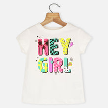 Load image into Gallery viewer, Typographic Cotton T-Shirt-Off White
