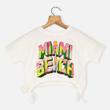 Load image into Gallery viewer, Typographic Printed Cotton T-Shirt- Off White
